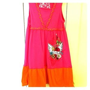 Pink and orange dress. Size 8. Runs small.